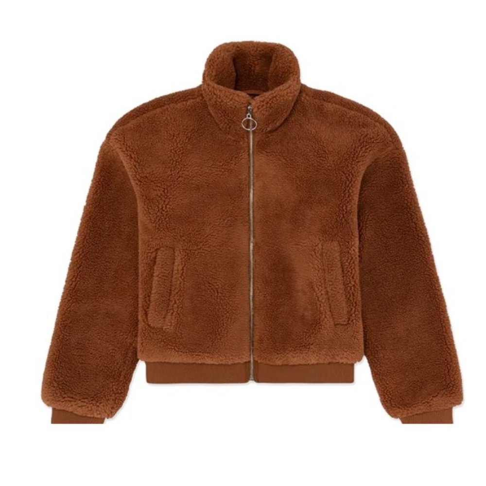 WeWoreWhat Teddy Bomber Jacket - Copper - MEDIUM